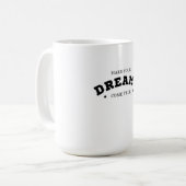 前向きな考え方の名言Tシャツ コーヒーマグカップ (正面左)