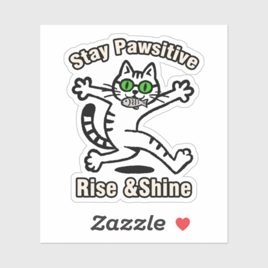 前向きにゃんこ シール (シート)