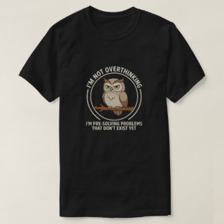 前向きに考えるフクロウTシャツ Tシャツ