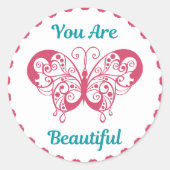 前向きのインスパイア引用文は美しい ラウンドシール (正面)