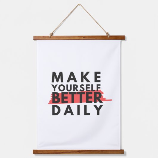 前向きやる気を起こさせる前向き語 吊り下げ型タペストリー (正面)