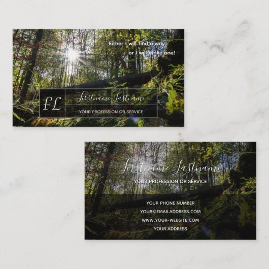 前向きやる気を起こさせる引用文 名刺 (正面/裏面)