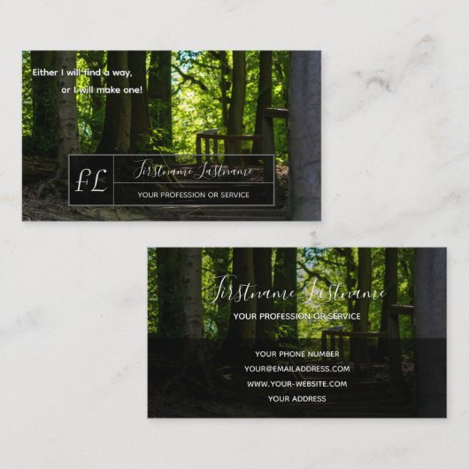 前向きやる気を起こさせる引用文 名刺 (正面/裏面)