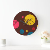 前向きよくはしゃぐモダン,カッコいい幸せ,円の芸術 ラージ壁時計 (ホーム)