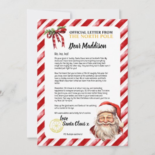 前向きパーソナライズされたいけな手紙 招待状 (正面)