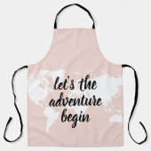 前向きピンクアドベンチャーの世界地図 エプロン (正面)