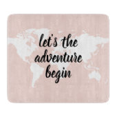 前向きピンクアドベンチャーの世界地図 カッティングボード (正面)