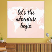 前向きピンクアドベンチャーの世界地図 キャンバスプリント (インサイチュ (リビング))