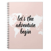 前向きピンクアドベンチャーの世界地図 ノートブック (正面)