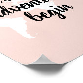 前向きピンクアドベンチャーの世界地図 ポスター (角)