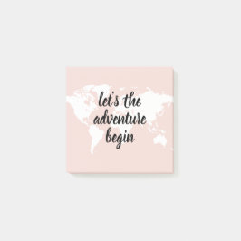 前向きピンクアドベンチャーの世界地図 ポストイット