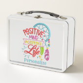 前向きマッ前向きドライフ感動的引用文 メタルランチボックス (正面)