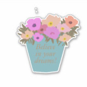 前向き信じことわざ シール (正面)