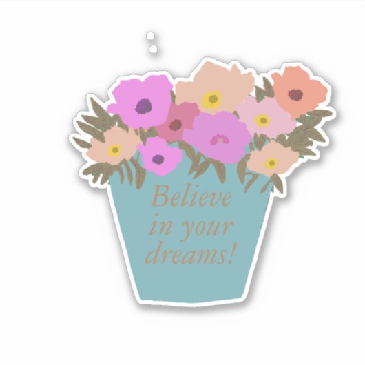 前向き信じことわざ シール (正面)