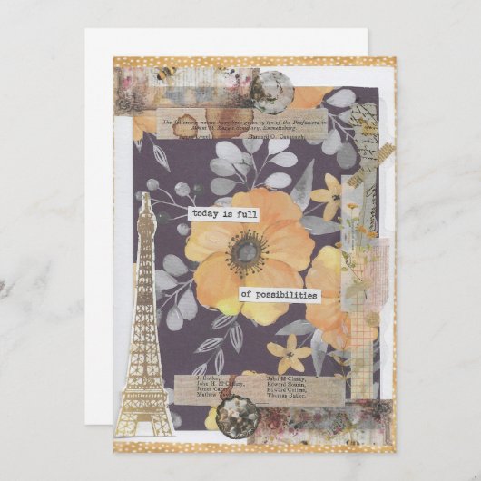 前向き勇気付けられる感動的グリーティングカード サンキューカード (正面/裏面)