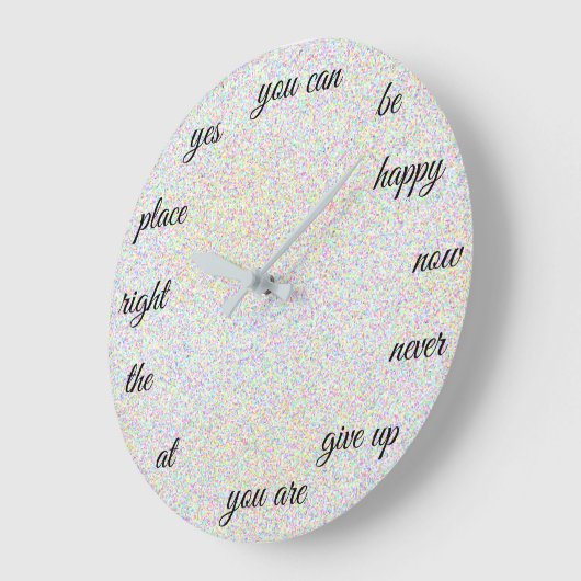 前向き単語クリエイティブやる気を起こさせる ラージ壁時計 (傾斜)