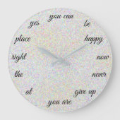 前向き単語クリエイティブやる気を起こさせる ラージ壁時計 (正面)