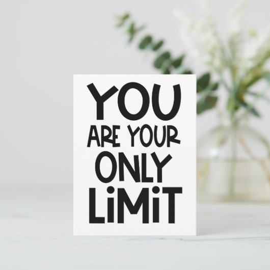 前向き引用文お客様のみ制限白黒 ポストカード (スタンド正面)