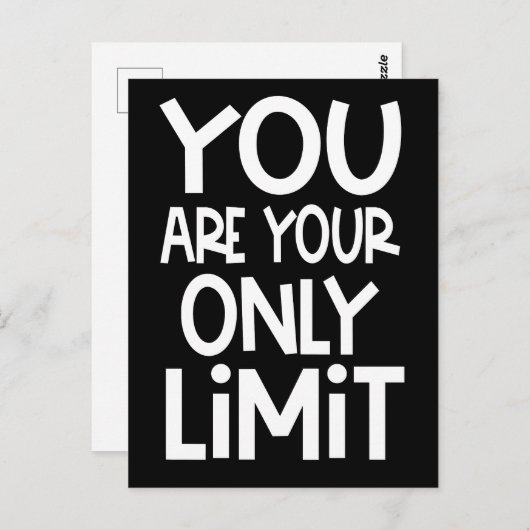 前向き引用文お客様の唯一の制限ホワイトブラック ポストカード (正面/裏面)