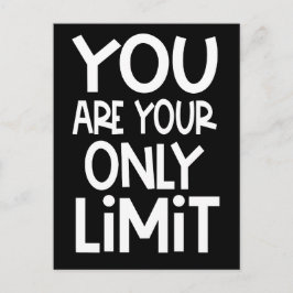 前向き引用文お客様の唯一の制限ホワイトブラック ポストカード