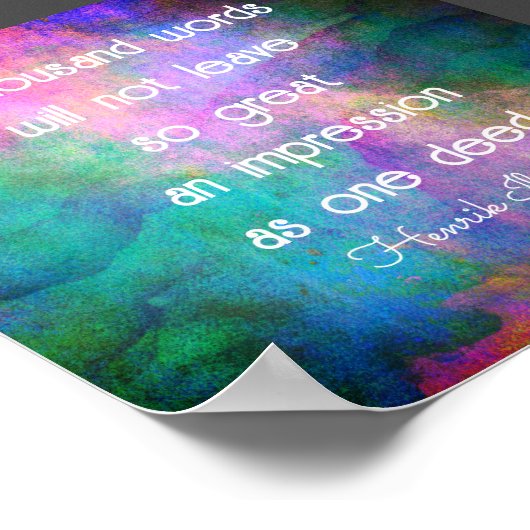 前向き引用文アワレアワードターコイズ&パープル ポスター (角)