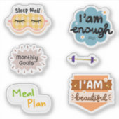 前向き引用文カラフルイラストスクラップブック シール (正面)