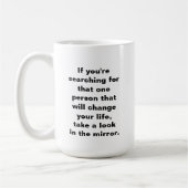 前向き引用文ゴーゲッター毎日の意図 コーヒーマグカップ (左)