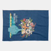 前向き引用文ブかわいらしルーフローラ花瓶 キッチンタオル (横)