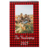 前向き引用文家族の写真カレンダータータンチェック カレンダー (カバー)