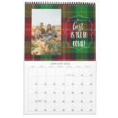 前向き引用文家族の写真カレンダータータンチェック カレンダー (1月 2026)