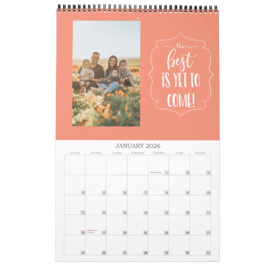 前向き引用文家族の写真カレンダー祖父母 カレンダー (1月 2026)