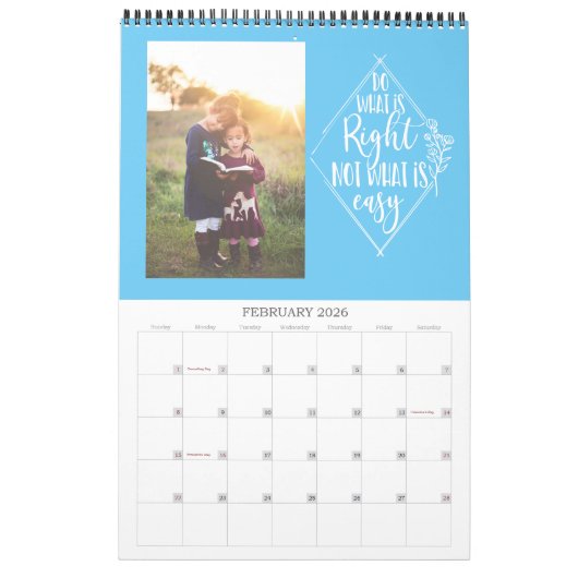 前向き引用文家族の写真カレンダー祖父母 カレンダー (2月 2026)