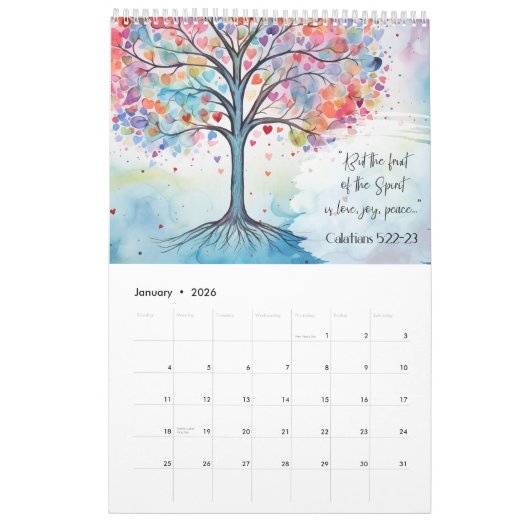 前向き感動的動機聖なる書物、 経典 カレンダー (1月 2026)