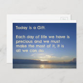 前向き感動的引用文はがき – 今日 ポストカード (正面/裏面)