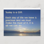 前向き感動的引用文はがき – 今日 ポストカード (正面)