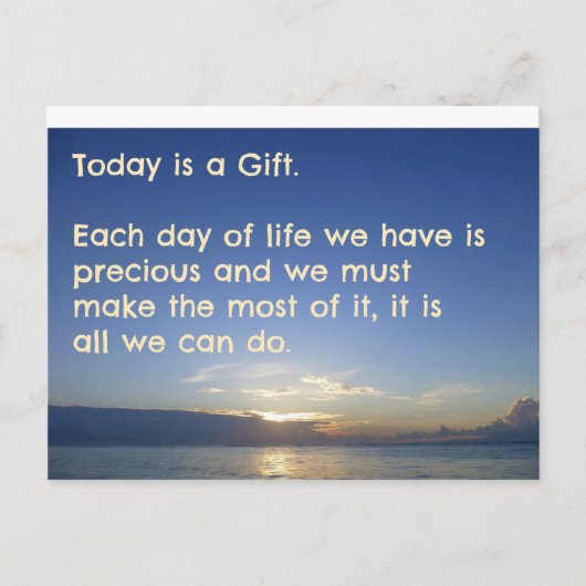 前向き感動的引用文はがき – 今日 ポストカード (正面)
