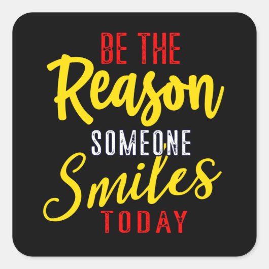 前向き感動的引用文応援 スクエアシール (正面)