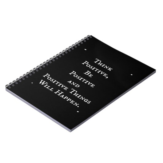 前向き生やる気を起こさせる考え引用文 ノートブック (左側)