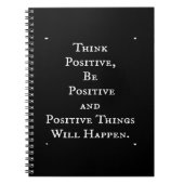 前向き生やる気を起こさせる考え引用文 ノートブック (正面)