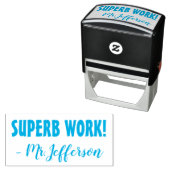 「前向き素晴らしい作品!」+カスタム家庭教師の名前 セルフインキングスタンプ (インサイチュ)