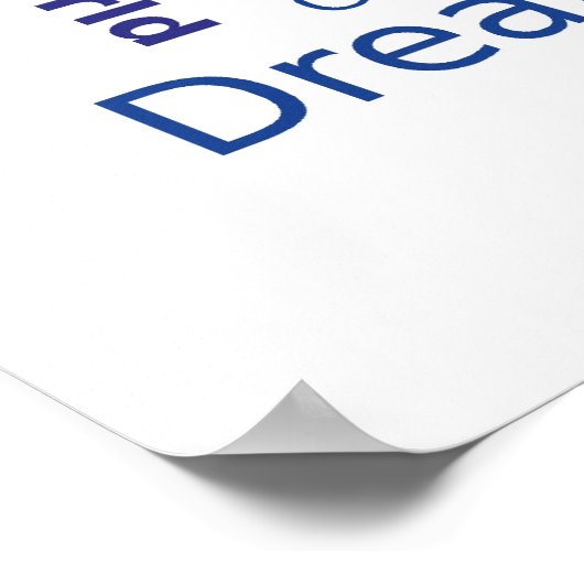 前向き考えのWord Cloud – 青 ポスター (角)