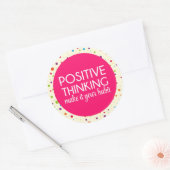 前向き考える引用文 ラウンドシール (封筒)