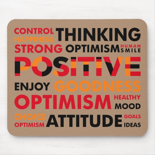 前向き考える態度 マウスパッド (正面)