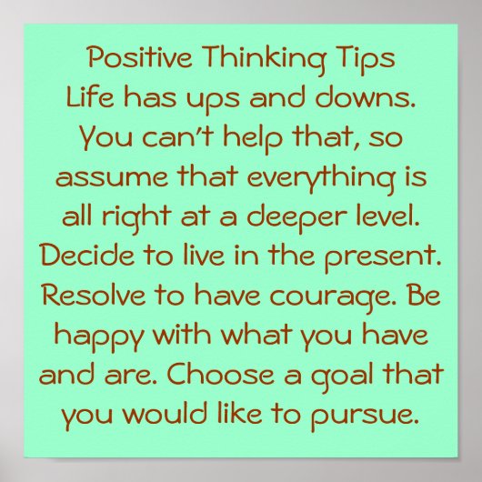 前向き考える ポスター (正面)