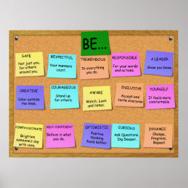 前向き考える- 15ポイント ポスター