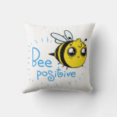 前向き考えるBee Cute 前向き Bee クッション (裏面)