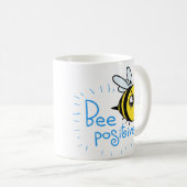 前向き考えるBee Cute 前向き Bee コーヒーマグカップ (正面右)