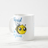 前向き考えるBee Cute 前向き Bee コーヒーマグカップ (正面左)