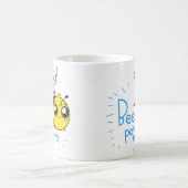 前向き考えるBee Cute 前向き Bee コーヒーマグカップ (中央)