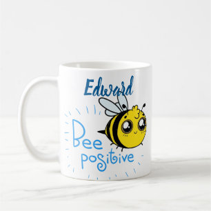 前向き考えるBee Cute 前向き Bee コーヒーマグカップ